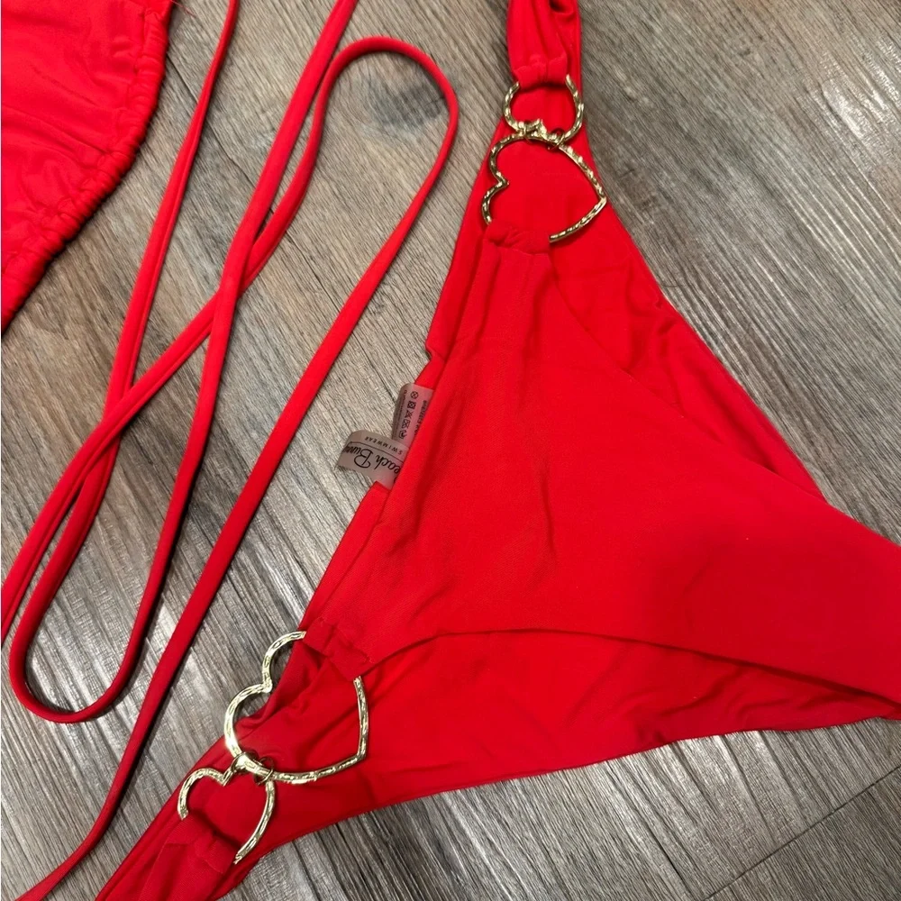 Beach Bunny Red Bikini with Heart Accents - Picture 3 of 10